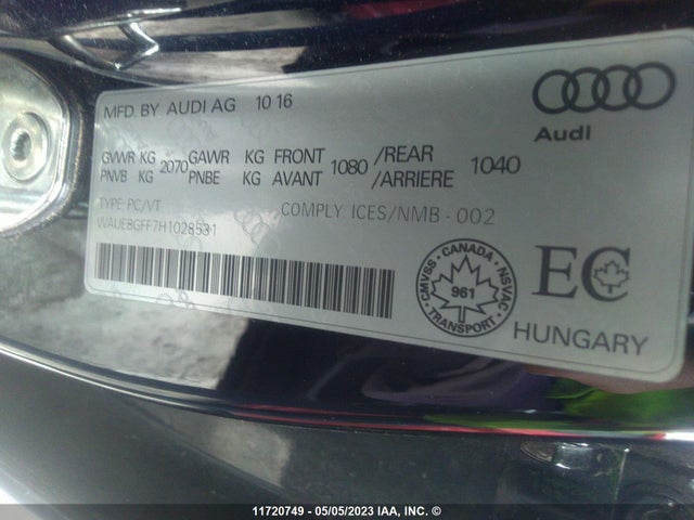 WAUE8GFF7H1028531 Audi A3 Progressiv
