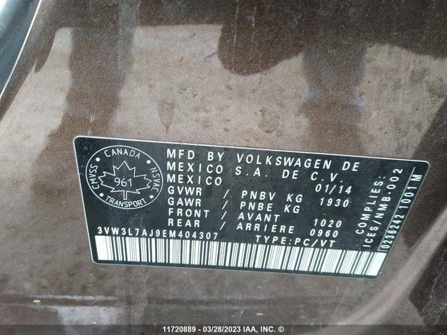 3VW3L7AJ9EM404307 Volkswagen JETTA TDI