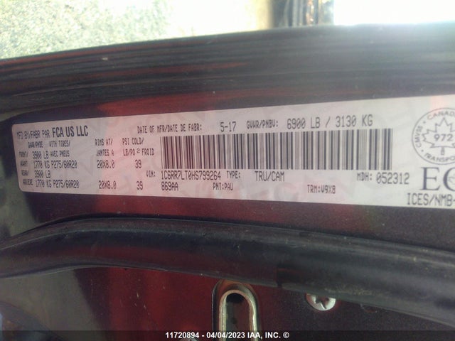 RAM 1500 Slt 2017 1C6RR7LT0HS799264 Image 10