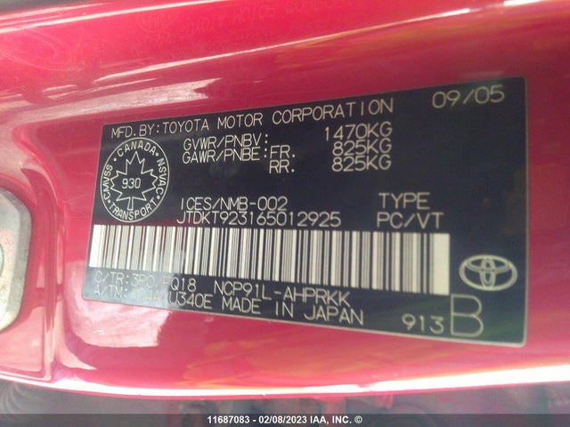 Toyota Yaris 2006 JTDKT923165012925 Image 11