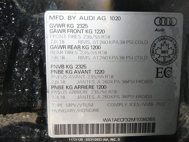 WA1AECF32M1036355 Audi Q3 Komfort 45