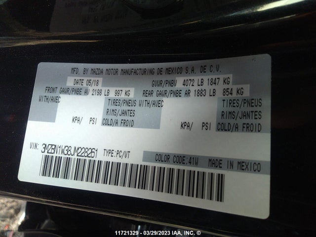 Mazda 3 Grand Touring 2018 3MZBN1W38JM228261 Image 9