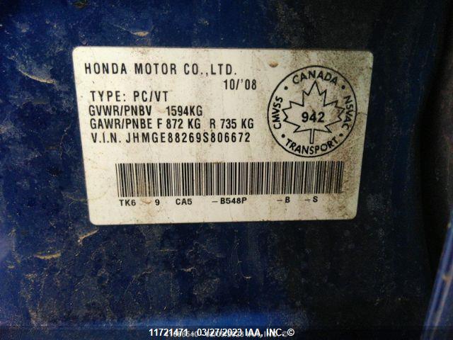 Honda Fit 2009 JHMGE88269S806672 Image 10