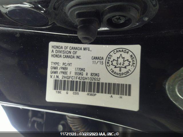 Honda CIVIC EX 2016 2HGFC1F42GH102652 Image 6