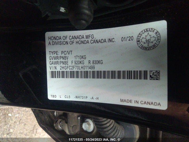 Honda Civic Ex 4dr 2020 2HGFC2F70LH011499 Image 9