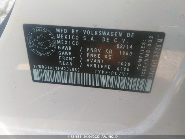 3VWD07AJ9FM205059 Volkswagen JETTA SE