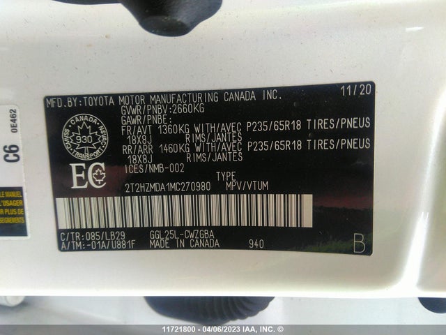 2T2HZMDA1MC270980 Lexus RX 350
