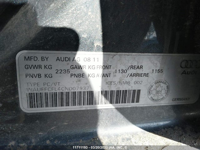WAUFFCFL4CN007937 Audi A4 PREMIUM