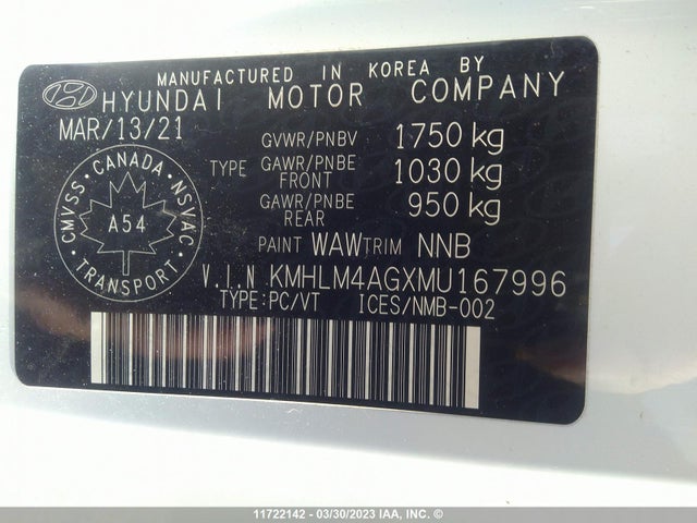 Hyundai ELANTRA SEL 2021 KMHLM4AGXMU167996 Image 10