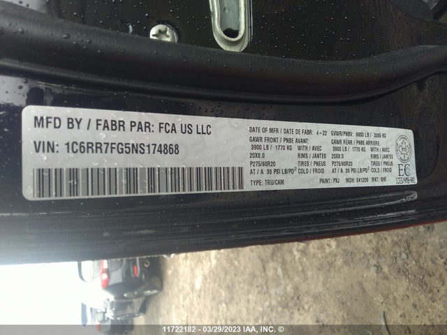 1C6RR7FG5NS174868 RAM 1500 Classic Tradesman