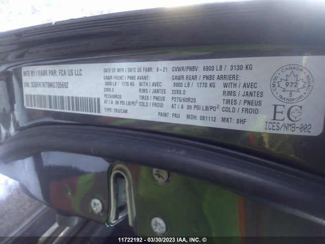 RAM 1500 Classic Tradesman 2021 3C6RR7KT9MG705692 Image 9