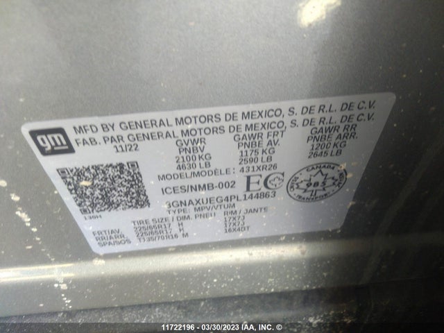 Chevrolet EQUINOX LT 2023 3GNAXUEG4PL144863 Image 9