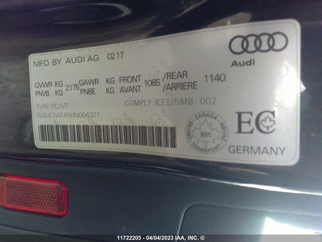 WAUCNAF45HN064321 Audi A4 Technik