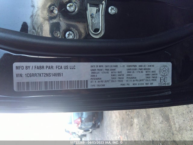 RAM 1500 Classic Tradesman 2022 1C6RR7KT2NS146951 Image 9