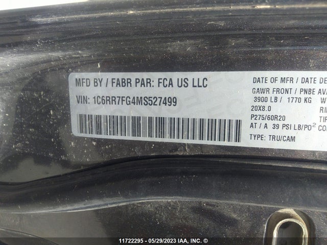 1C6RR7FG4MS527499 RAM 1500 Classic Tradesman