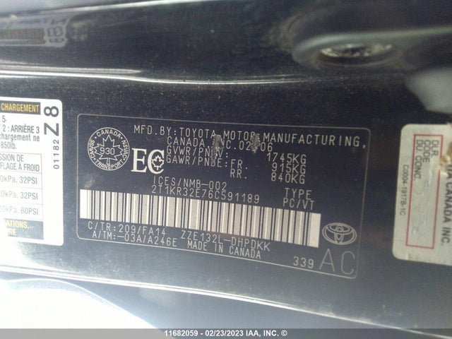 Toyota Matrix Xr 2006 2T1KR32E76C591189 Image 11