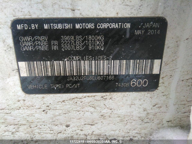 JA32U2FU8EU607166 Mitsubishi Lancer Es/es Sport