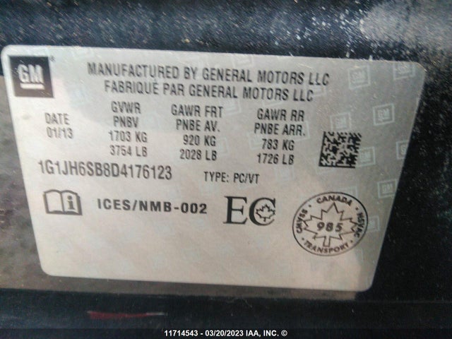 Chevrolet Sonic Rs 2013 1G1JH6SB8D4176123 Image 10