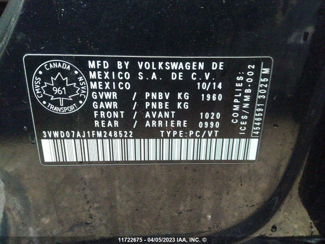 Volkswagen JETTA SE 2015 3VWD07AJ1FM248522 Image 9