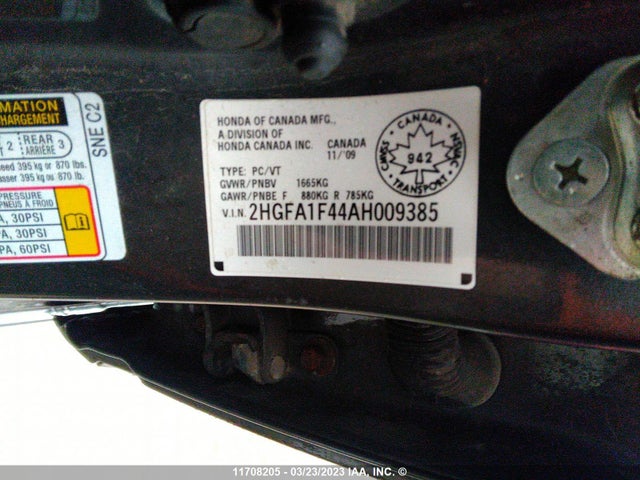 Honda Civic Dx-g 2010 2HGFA1F44AH009385 Image 10