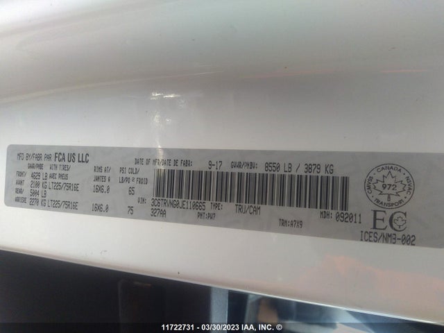 3C6TRVNG0JE110665 RAM Promaster 1500 1500 Standard