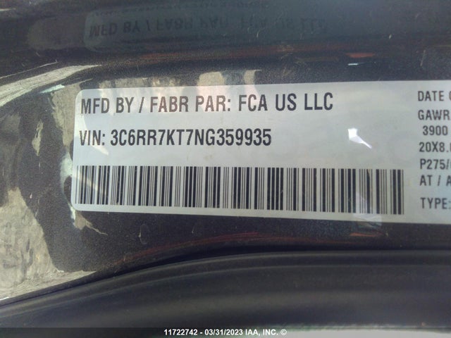 RAM 1500 Classic Tradesman 2022 3C6RR7KT7NG359935 Image 11