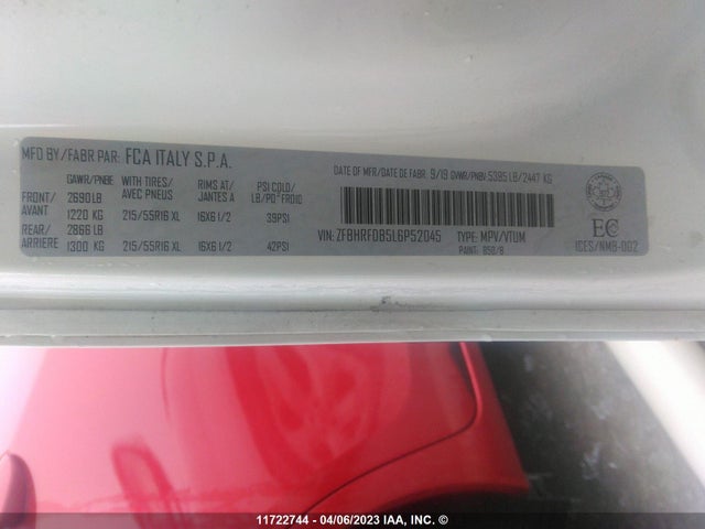 ZFBHRFDB5L6P52045 RAM Promaster City Tradesman Slt