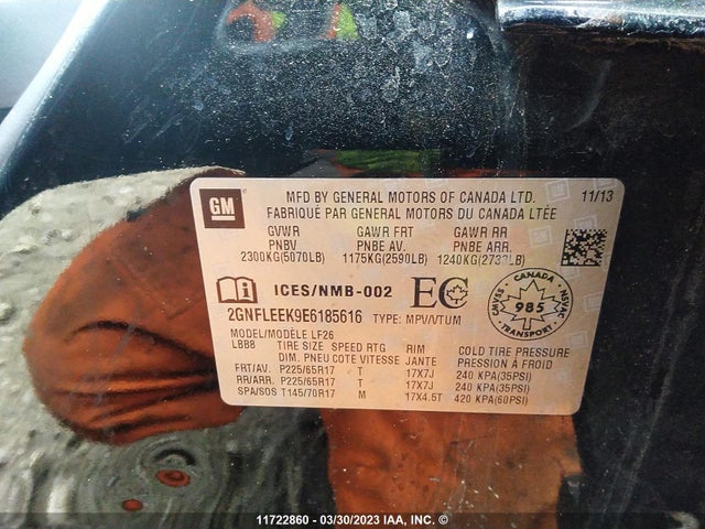 Chevrolet EQUINOX LS 2014 2GNFLEEK9E6185616 Image 9