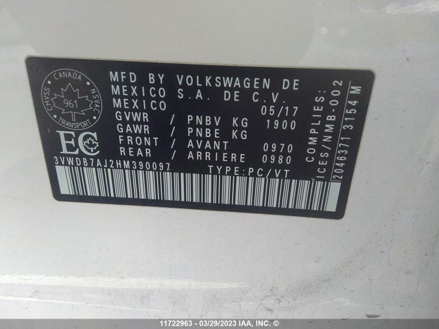 Volkswagen JETTA SE 2017 3VWDB7AJ2HM390097 Image 11