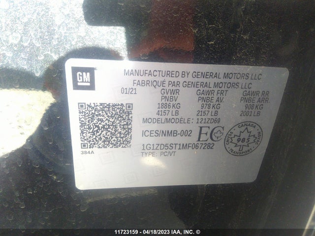 Chevrolet MALIBU LT 2021 1G1ZD5ST1MF067282 Image 9
