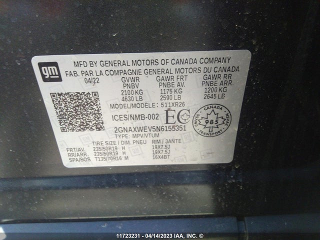 Chevrolet EQUINOX RS 2022 2GNAXWEV5N6155351 Image 9