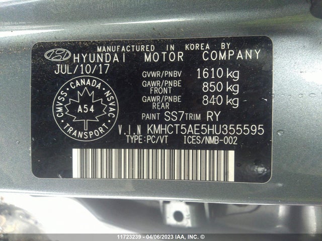 Hyundai ACCENT SE 2017 KMHCT5AE5HU355595 Image 10