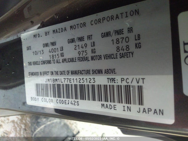 Mazda 3 TOURING 2014 JM1BM1L77E1125123 Image 9