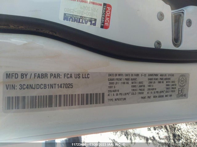 3C4NJDCB1NT147025 Jeep Compass Limited