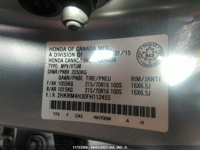 Honda CR-V LX 2015 2HKRM4H30FH112455 Image 9