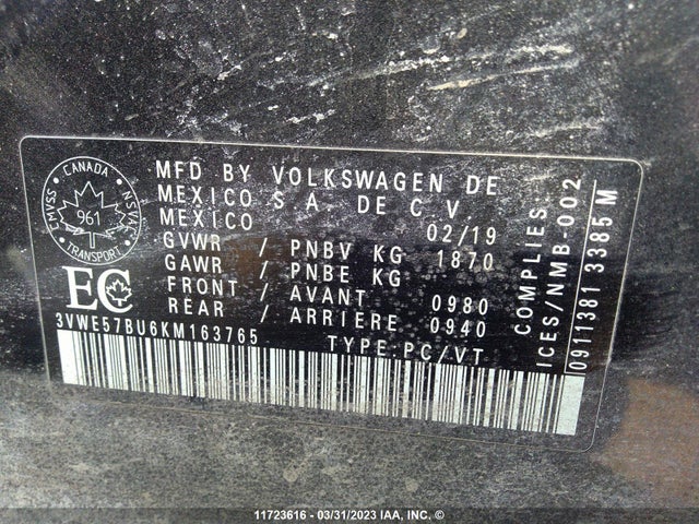 Volkswagen JETTA SEL 2019 3VWE57BU6KM163765 Image 9