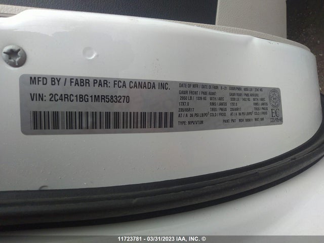 2C4RC1BG1MR583270 Chrysler Pacifica Touring L