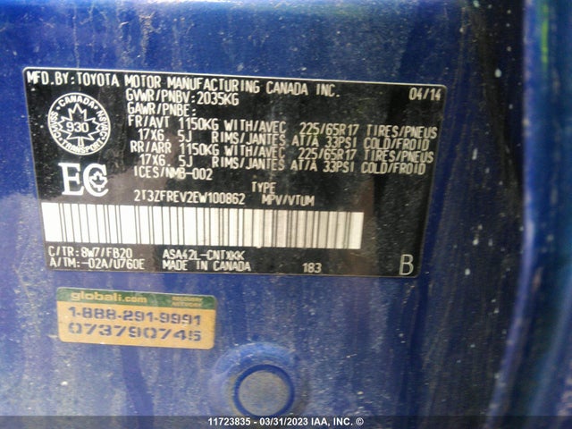 Toyota RAV4 LE 2014 2T3ZFREV2EW100862 Image 11