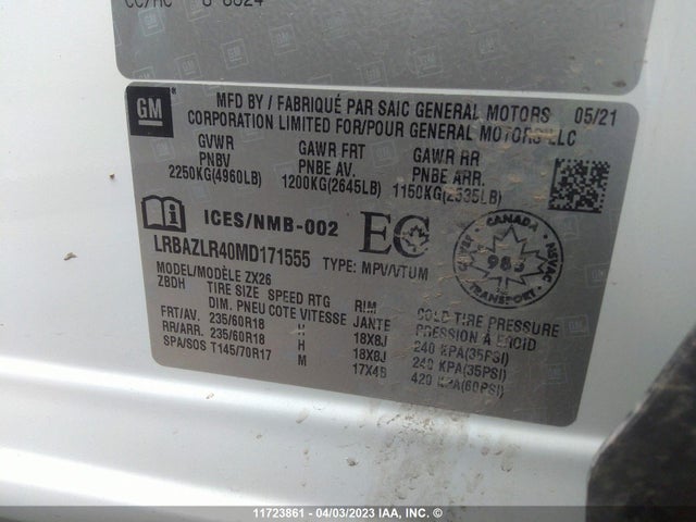 LRBAZLR40MD171555 Buick Envision Preferred