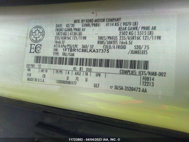 Ford Transit T-250 2020 1FTBR1C88LKA37375 Image 10