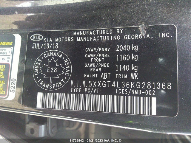 KIA OPTIMA LX/S 2019 5XXGT4L36KG281368 Image 10