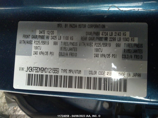Mazda Cx-5 Grand Touring 2021 JM3KFBDM9M0121669 Image 10