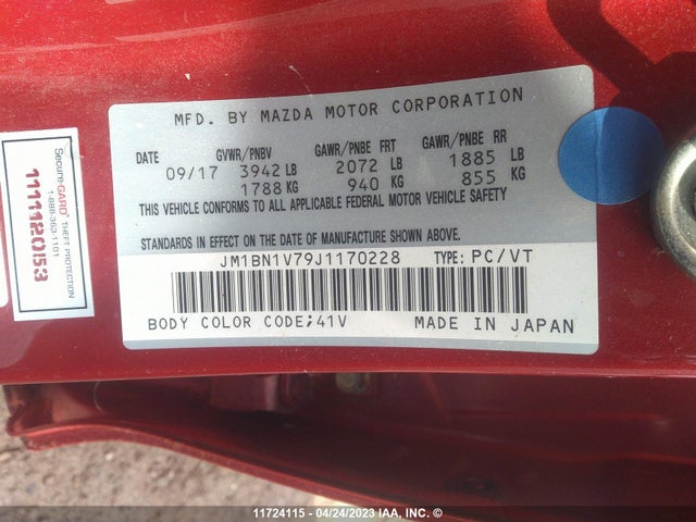 Mazda 3 TOURING 2018 JM1BN1V79J1170228 Image 10