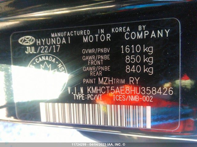 Hyundai ACCENT SE 2017 KMHCT5AE8HU358426 Image 10