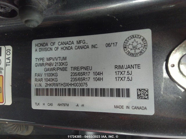 Honda CR-V LX 2017 2HKRW1H3XHH003075 Image 6