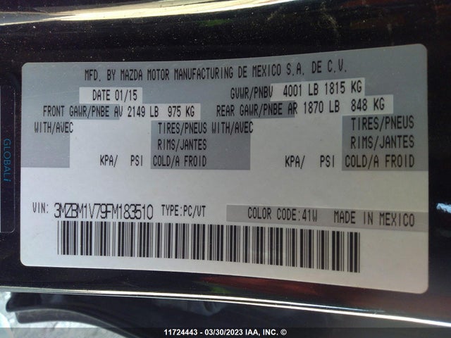 Mazda 3 TOURING 2015 3MZBM1V79FM183510 Image 9