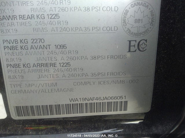 WA19NAF46JA066051 Audi A4 Allroad Prestige