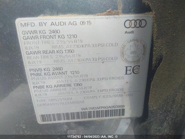 WA1M2AFP6GA050969 Audi Q5 2.0t Progressiv