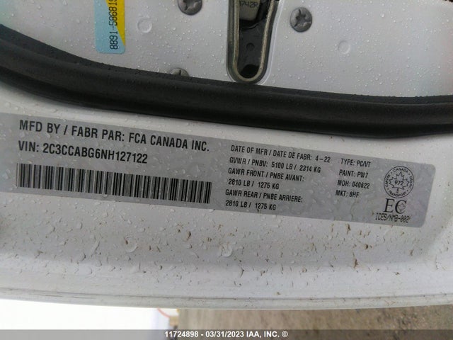 2C3CCABG6NH127122 Chrysler 300 S