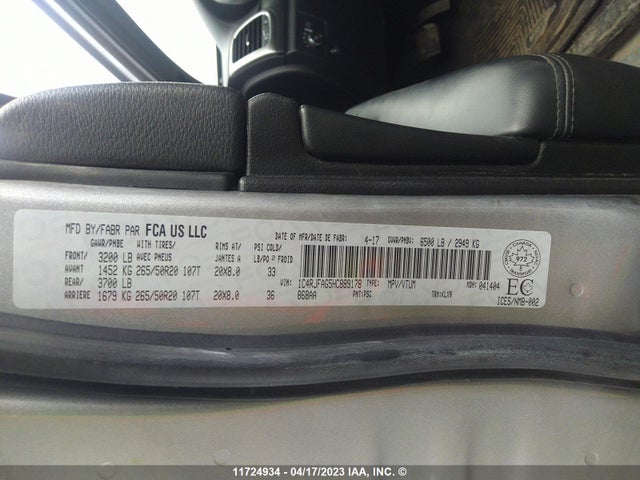 1C4RJFAG5HC889178 Jeep Grand Cherokee Altitude
